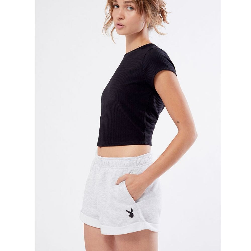 Playboy By PacSun Bunny Rolled Cuff Sweat Shorts Gay Size Small